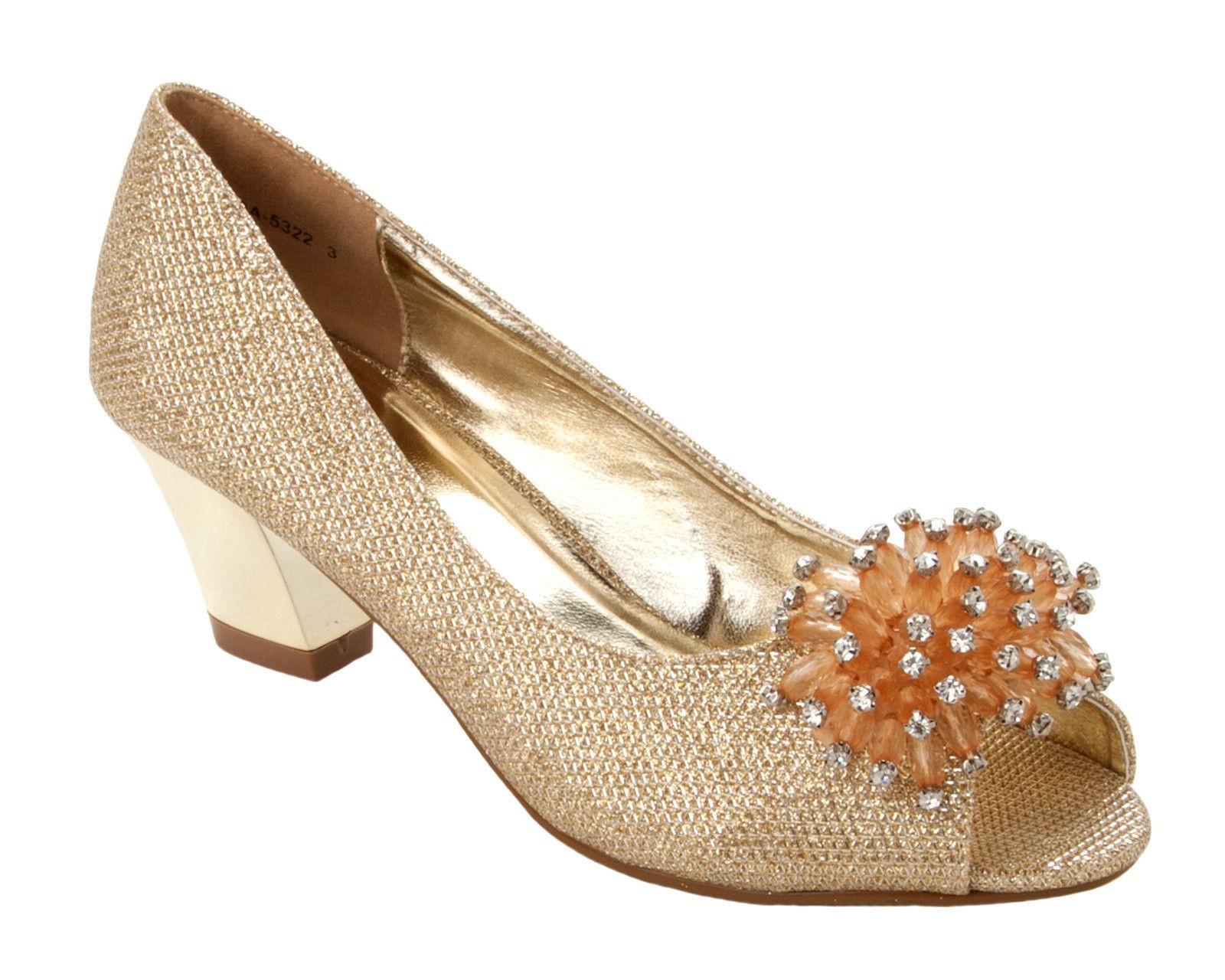 ladies gold court shoes