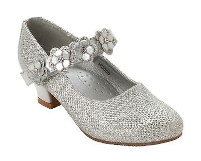 girls silver bridesmaid shoes